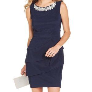 CONNECTED APPAREL - Navy Tiered Cocktail Dress NWT